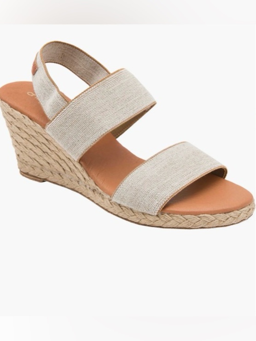 Alison Wedge Espadrille Sandal in Natural Linen size 8 Made in Spain